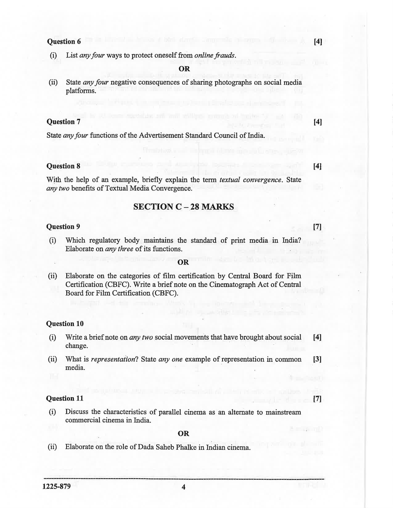 ISC 2025 Mass Media and Communication Question Paper for Class 12 — page 4
