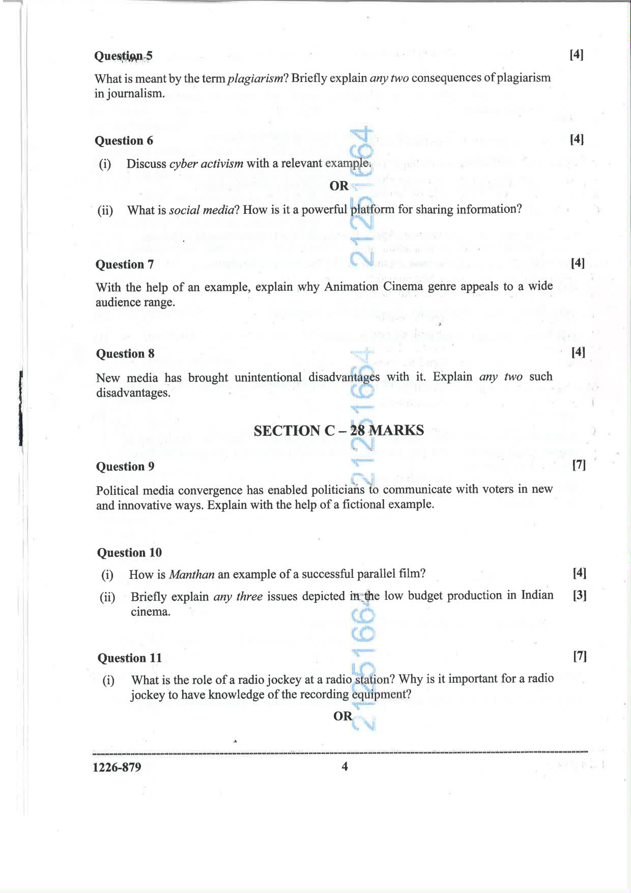 ISC 2026 Mass Media and Communication Question Paper for Class 12 — page 4
