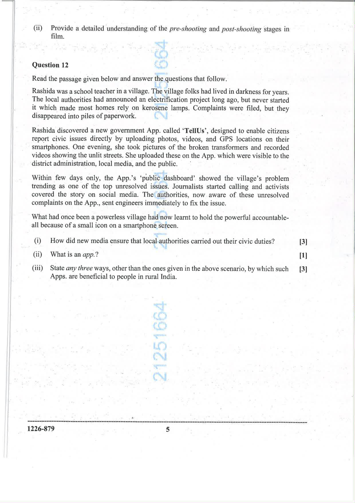 ISC 2026 Mass Media and Communication Question Paper for Class 12 — page 5
