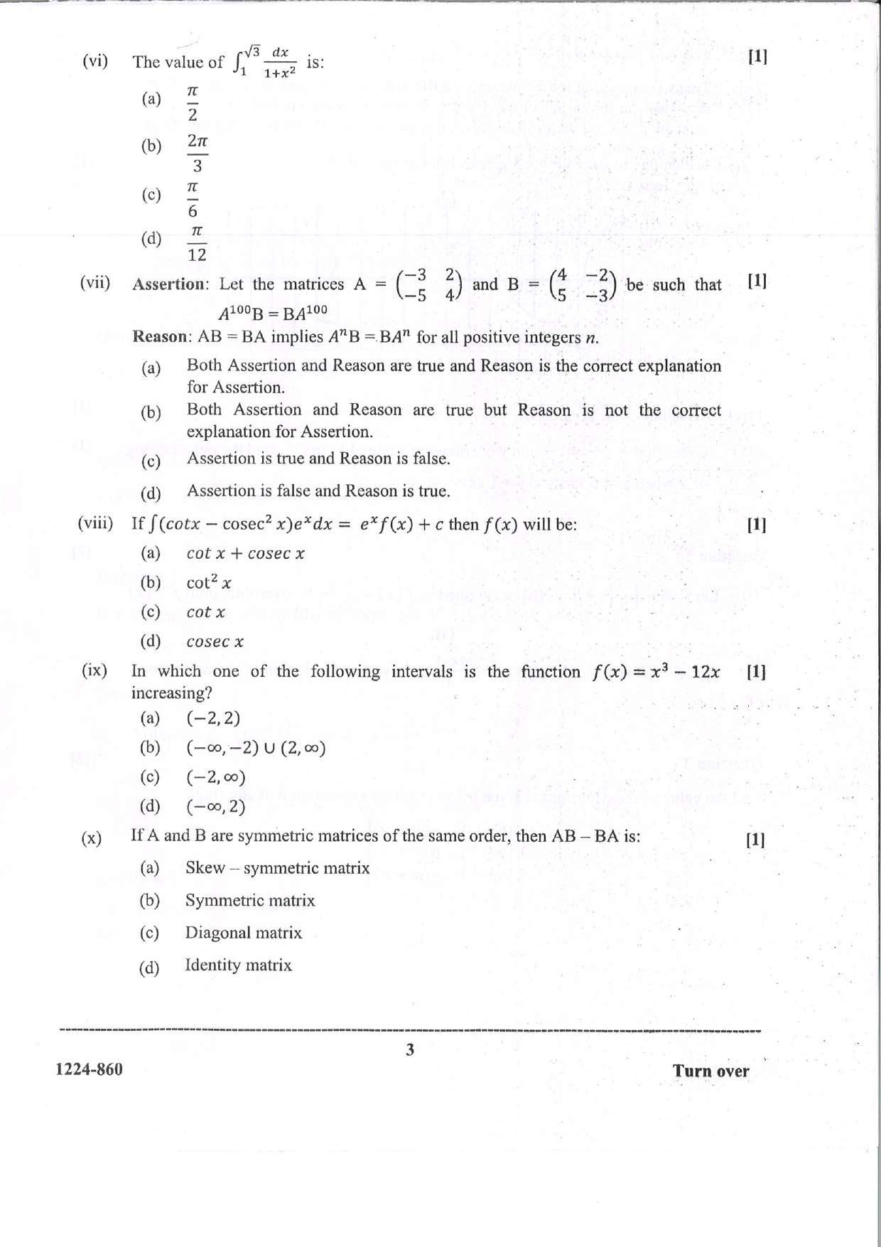 ISC 2024 Mathematics Question Paper for Class 12 — page 3
