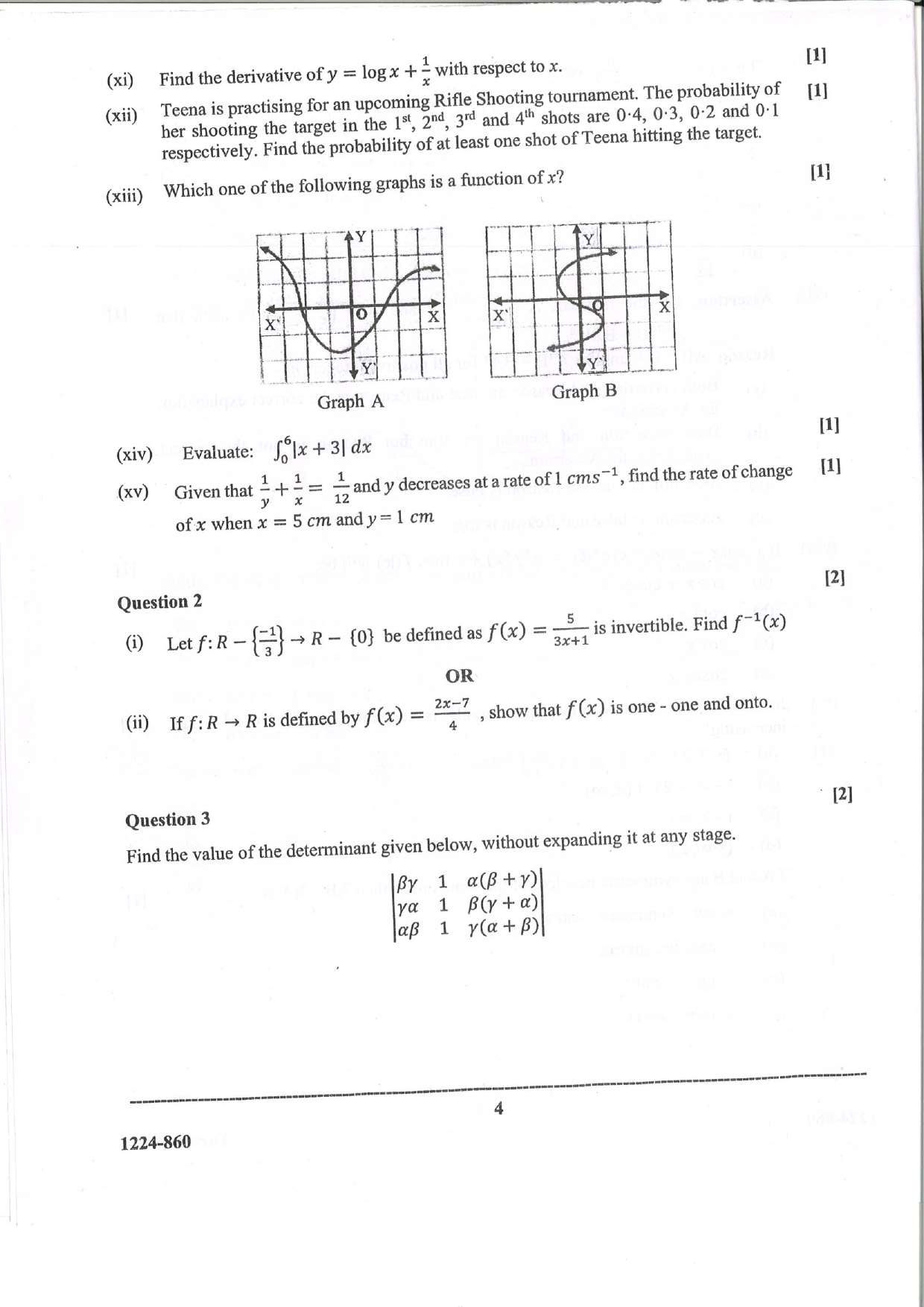 ISC 2024 Mathematics Question Paper for Class 12 — page 4