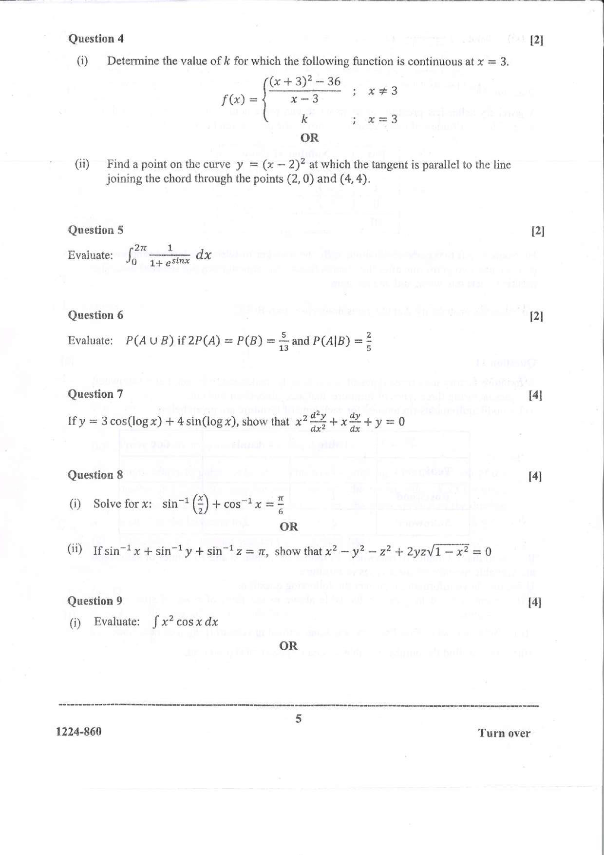 ISC 2024 Mathematics Question Paper for Class 12 — page 5