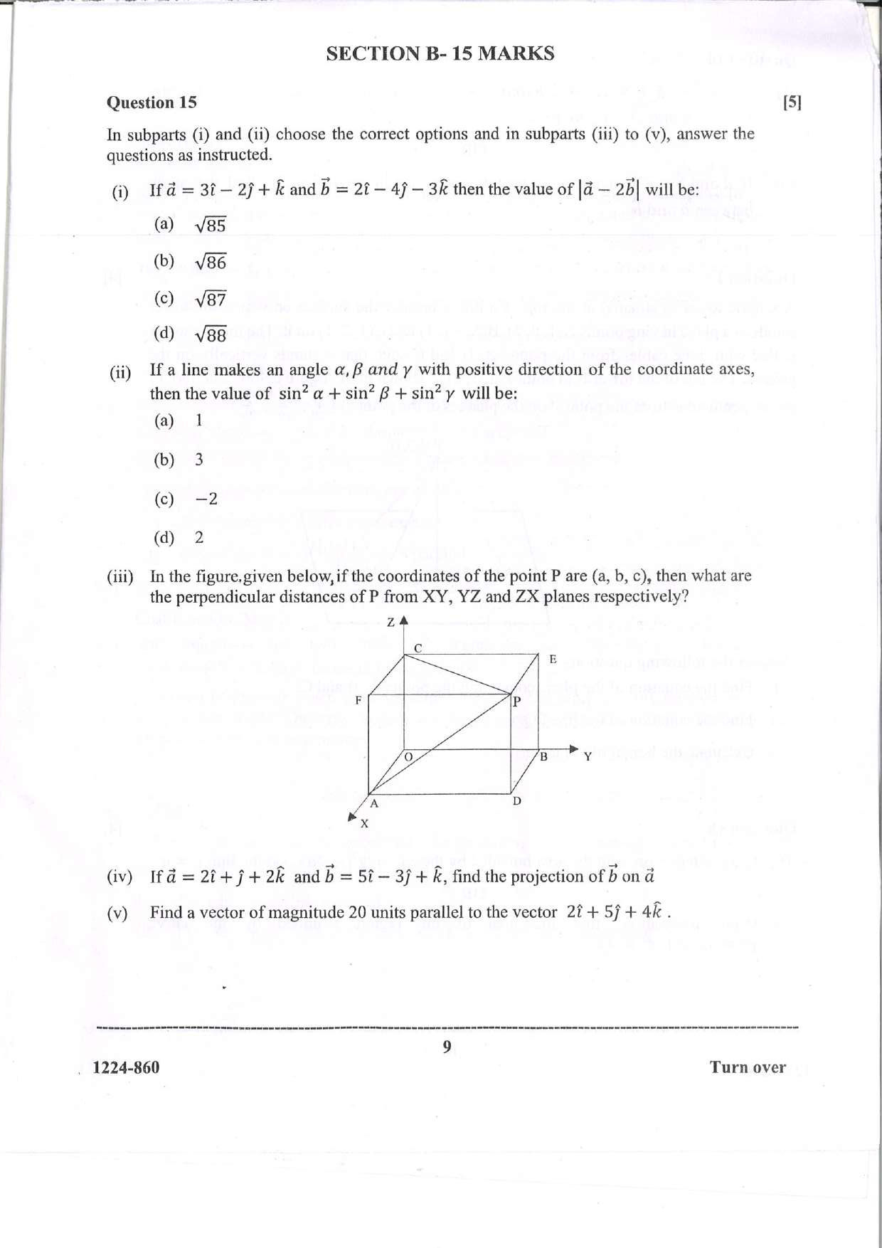 ISC 2024 Mathematics Question Paper for Class 12 — page 9
