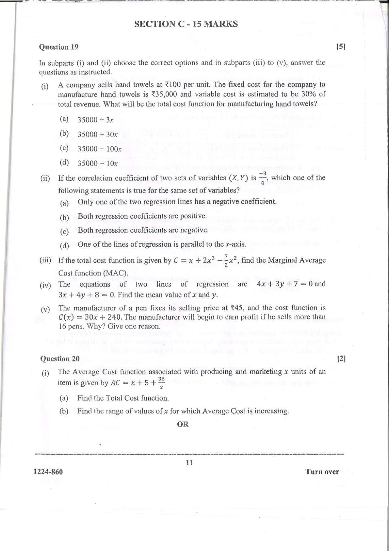 ISC 2024 Mathematics Question Paper for Class 12 — page 11