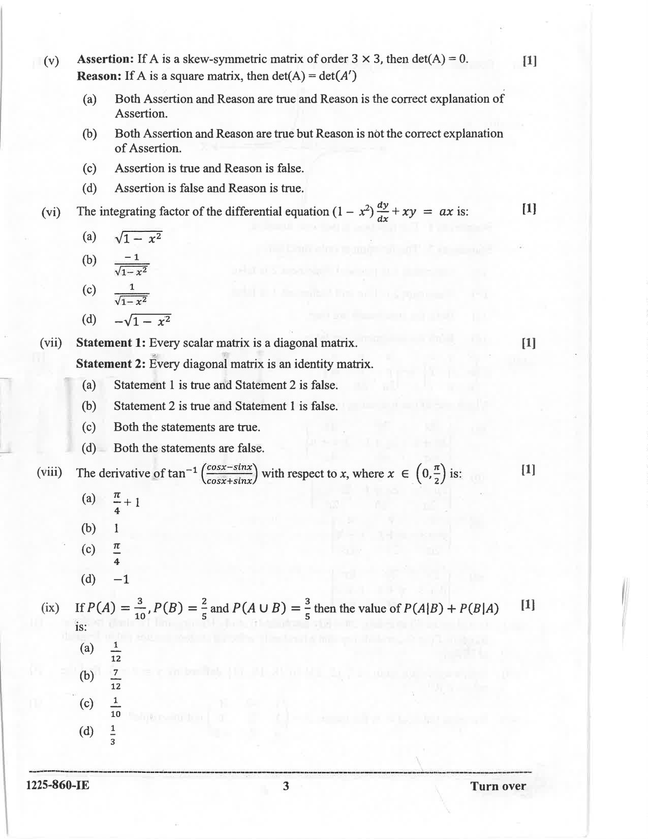 ISC 2025 Mathematics Improvement Examination Question Paper for Class 12 — page 3