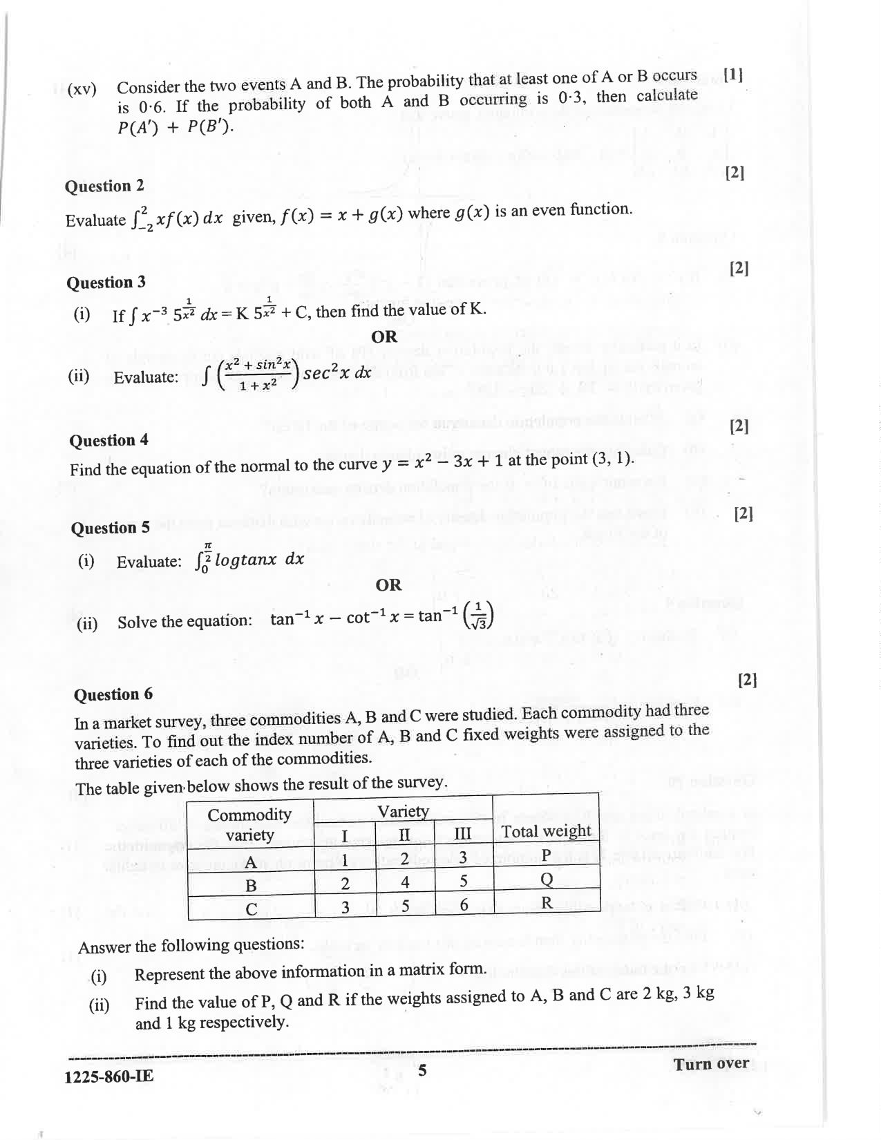 ISC 2025 Mathematics Improvement Examination Question Paper for Class 12 — page 5