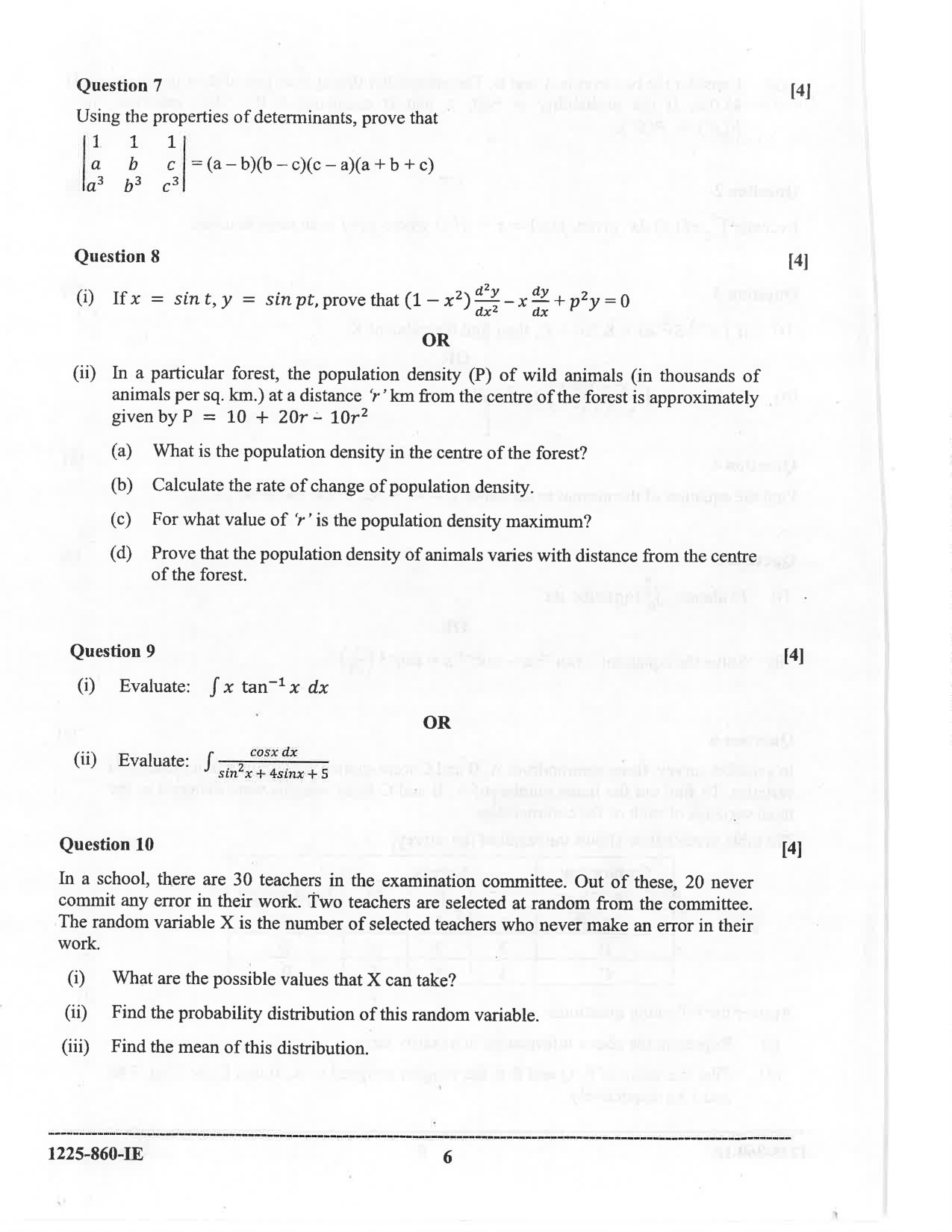 ISC 2025 Mathematics Improvement Examination Question Paper for Class 12 — page 6