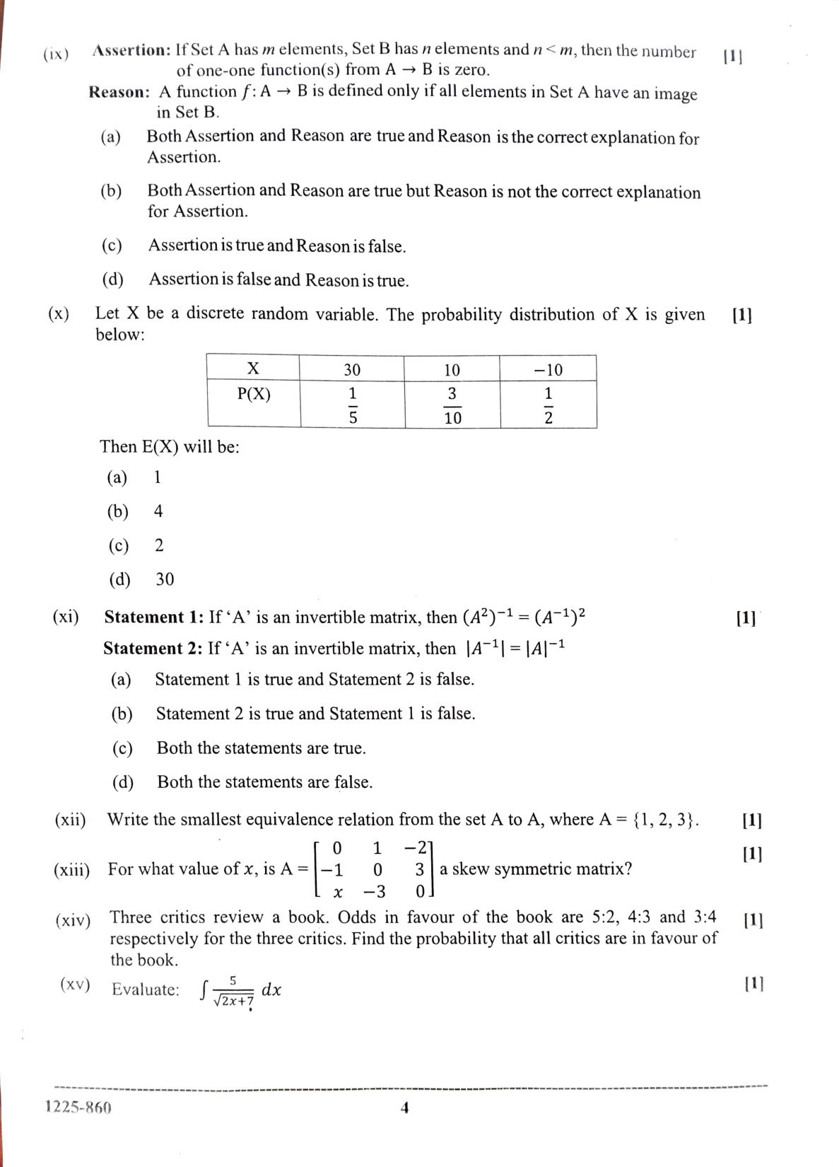 ISC 2025 Mathematics Question Paper for Class 12 — page 4