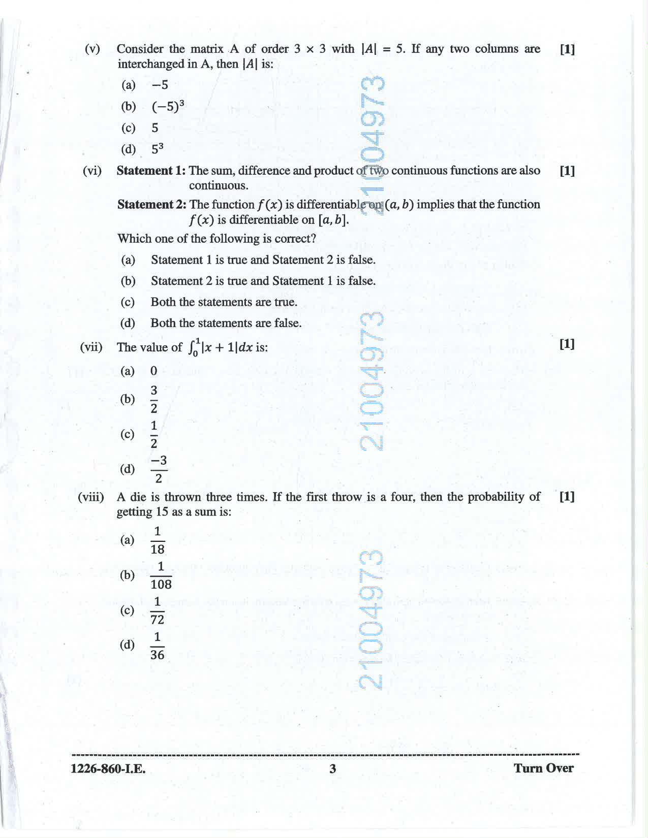 ISC 2026 Mathematics Improvement Examination Question Paper for Class 12 — page 3