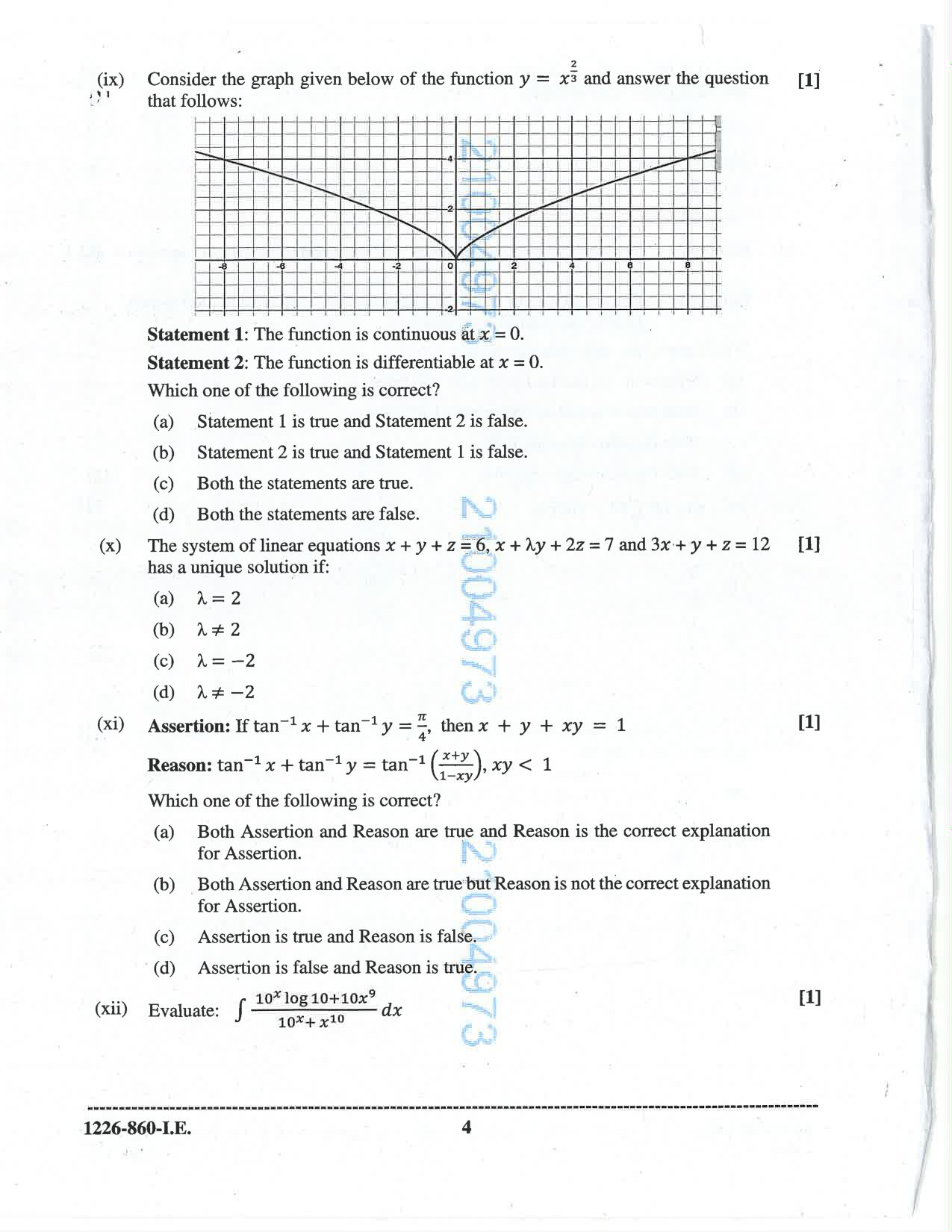 ISC 2026 Mathematics Improvement Examination Question Paper for Class 12 — page 4
