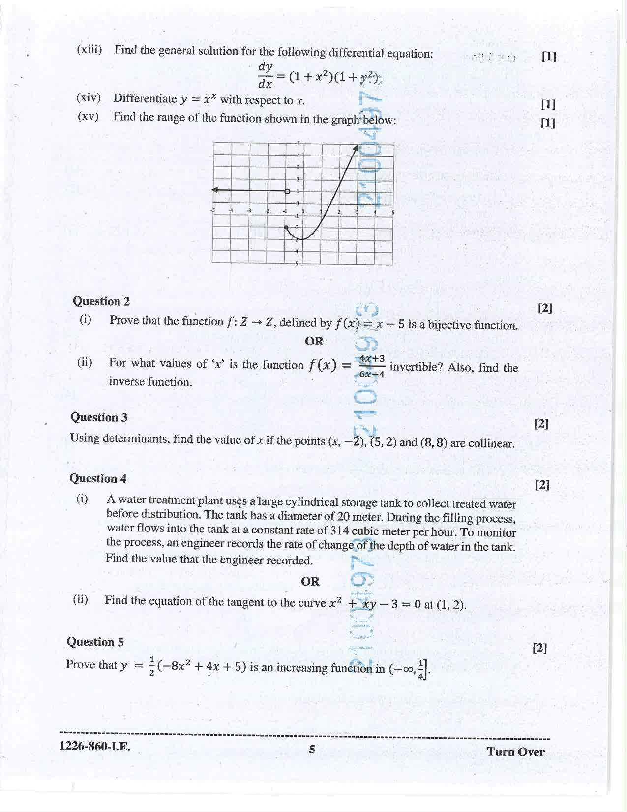 ISC 2026 Mathematics Improvement Examination Question Paper for Class 12 — page 5