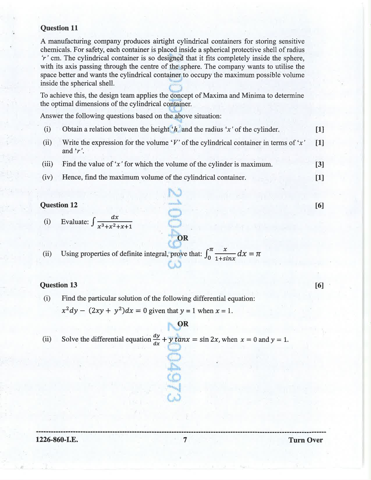 ISC 2026 Mathematics Improvement Examination Question Paper for Class 12 — page 7