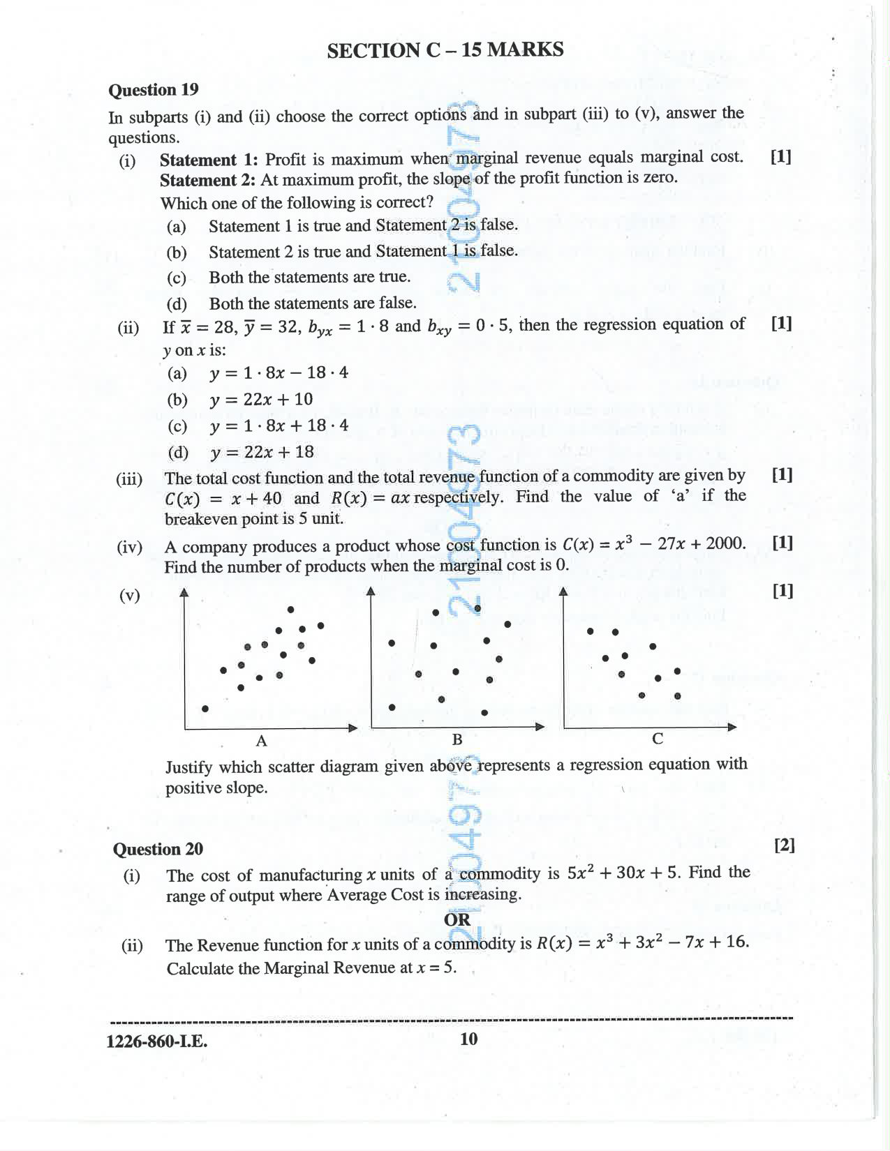 ISC 2026 Mathematics Improvement Examination Question Paper for Class 12 — page 10