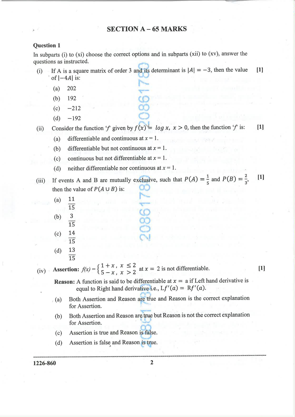 ISC 2026 Mathematics Question Paper for Class 12 — page 2