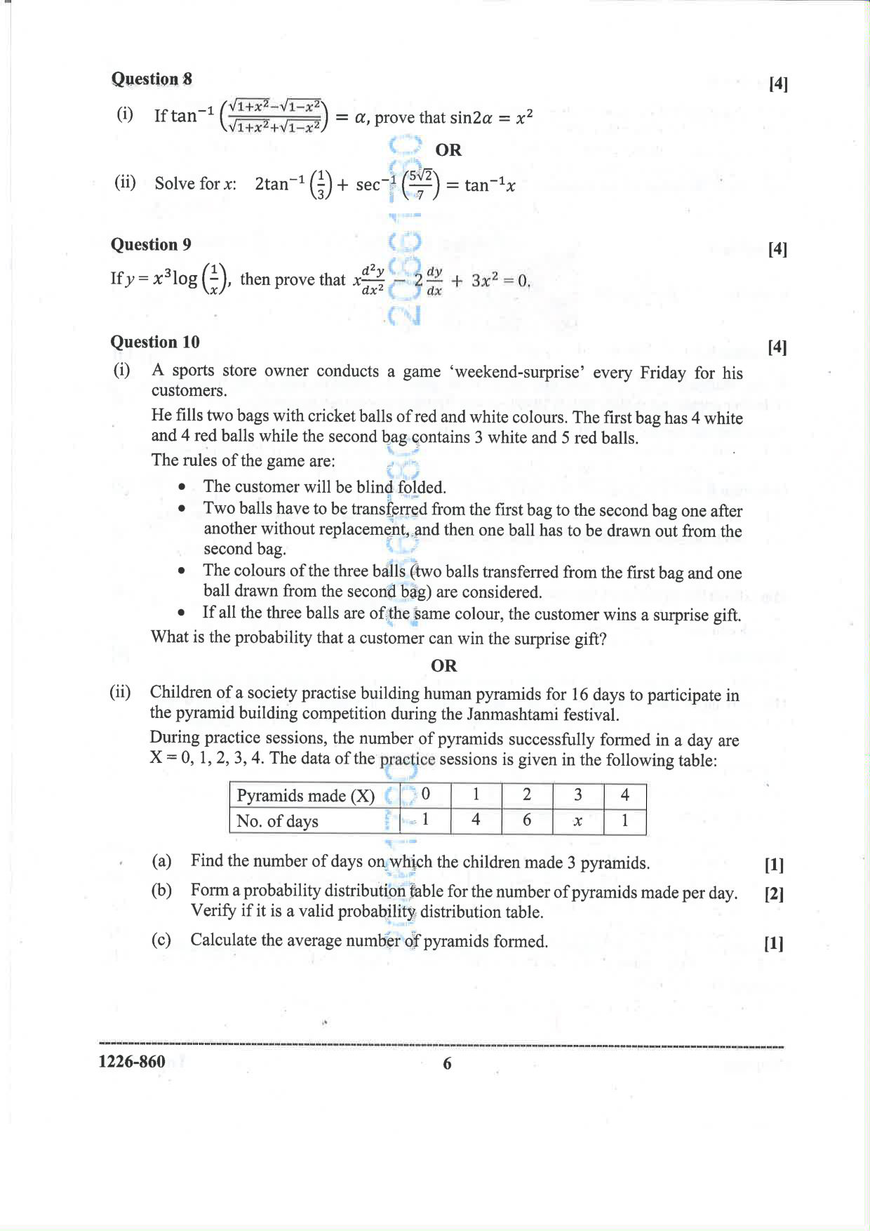 ISC 2026 Mathematics Question Paper for Class 12 — page 6