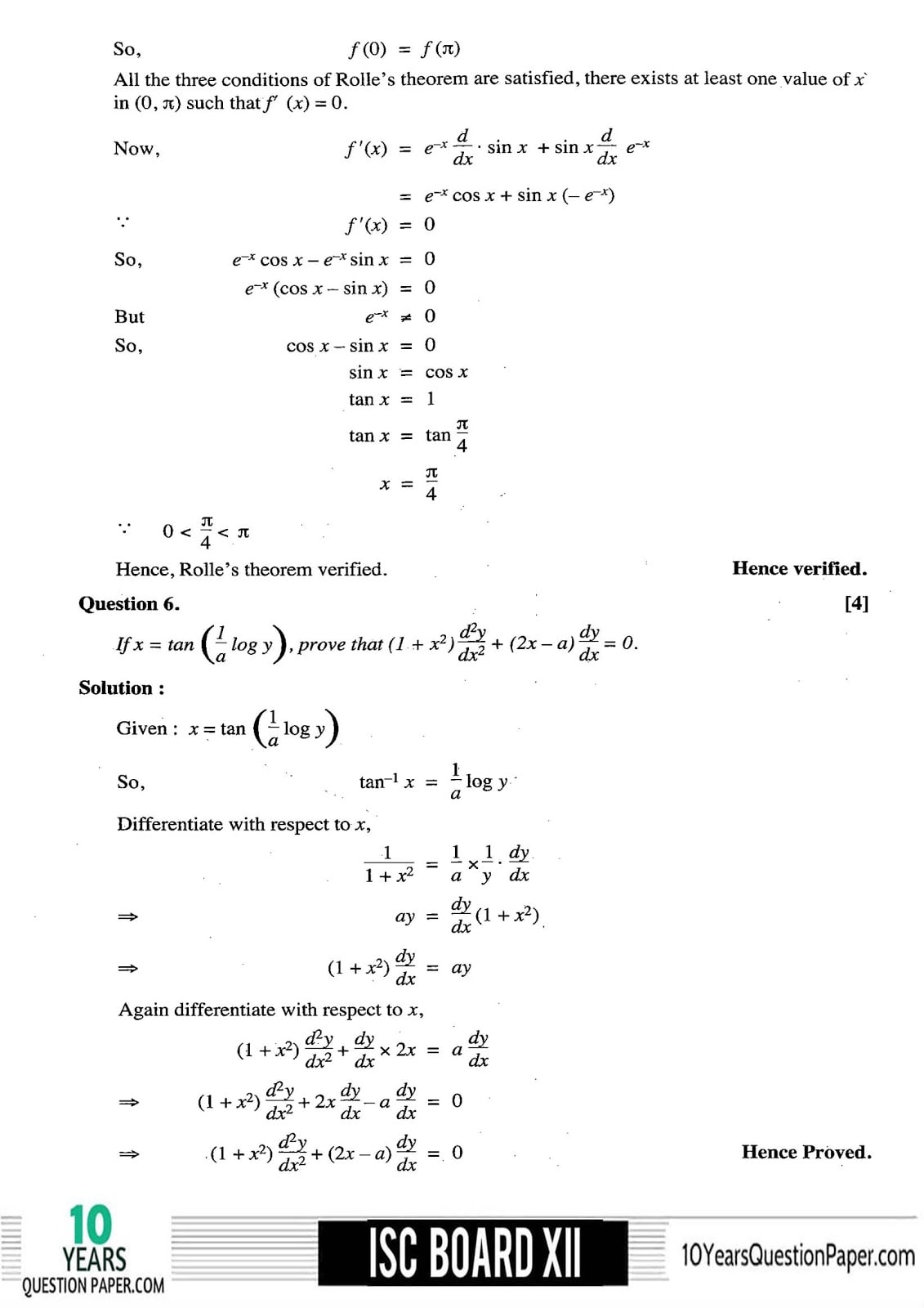 ISC Class 12 Mathematics 2018 Solved Paper