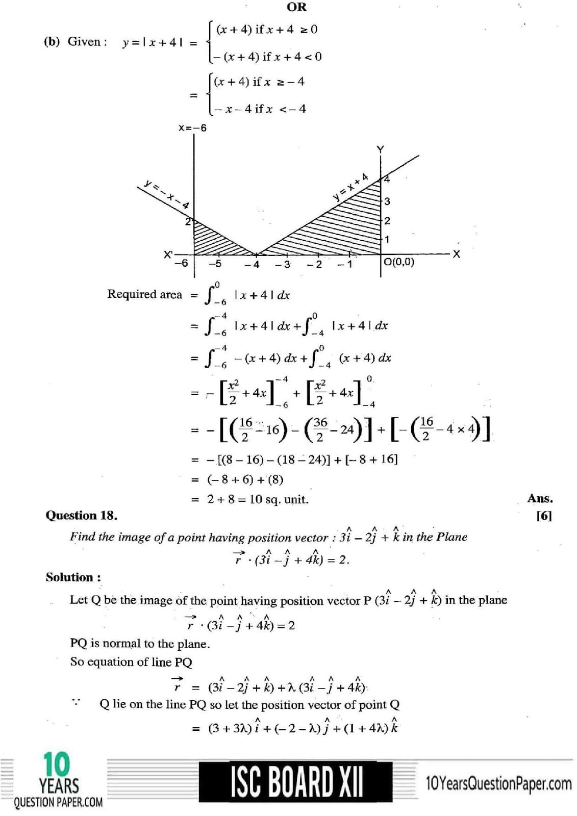 ISC Class 12 Mathematics 2018 Solved Paper