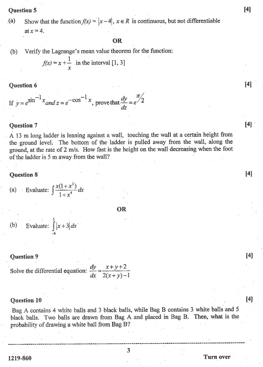 ISC Class 12 Mathematics 2019 Question Paper