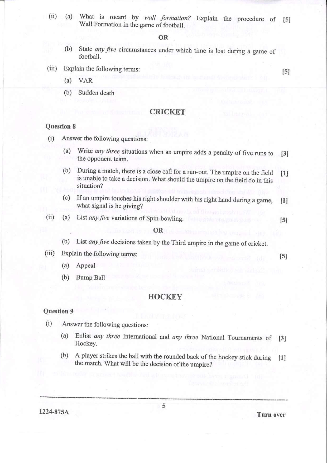 ISC 2024 Physical Education Question Paper for Class 12 — page 5