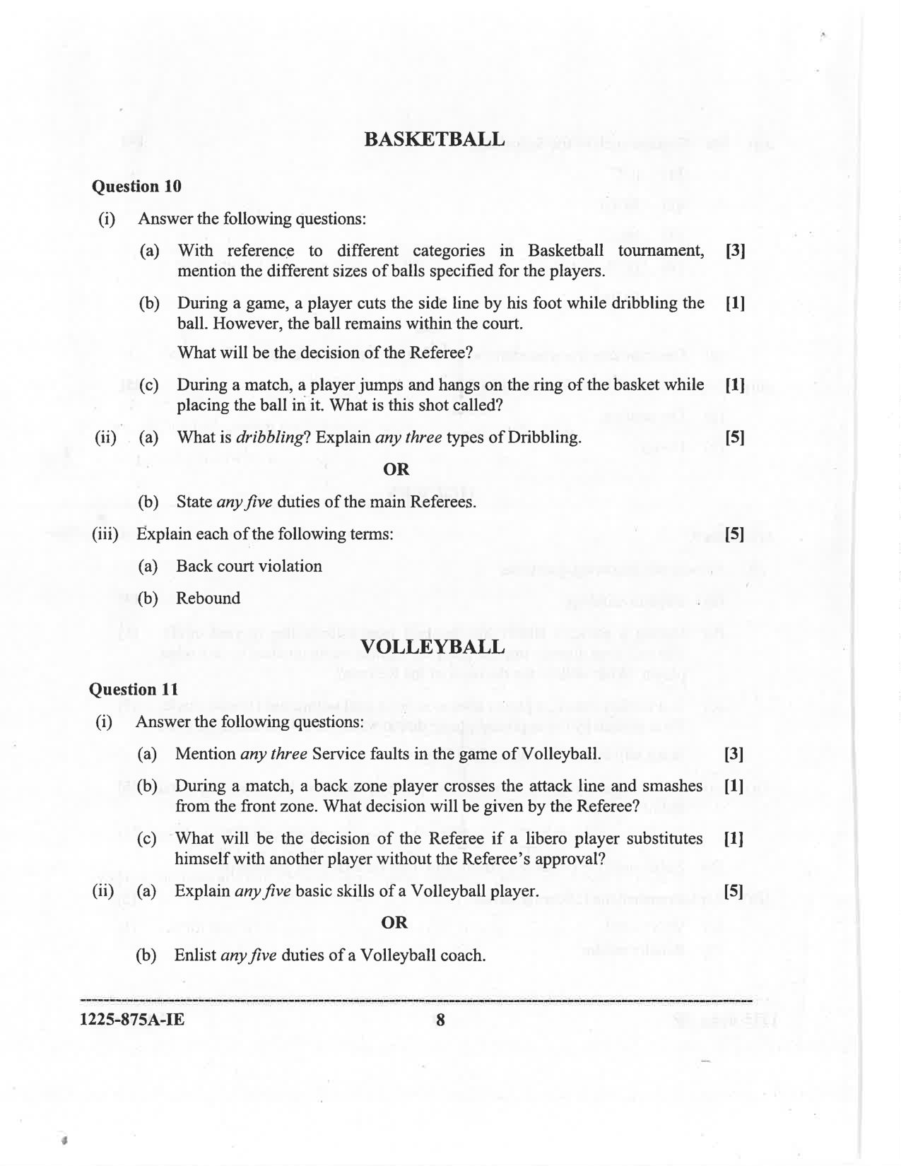 ISC 2025 Physical Education Improvement Examination Question Paper for Class 12 — page 8