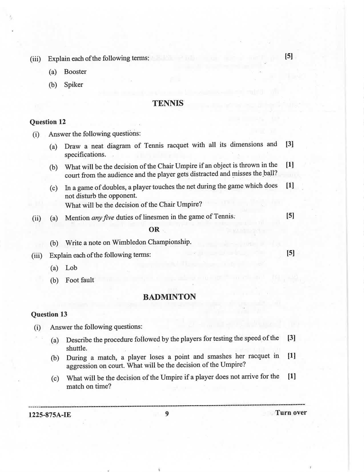 ISC 2025 Physical Education Improvement Examination Question Paper for Class 12 — page 9