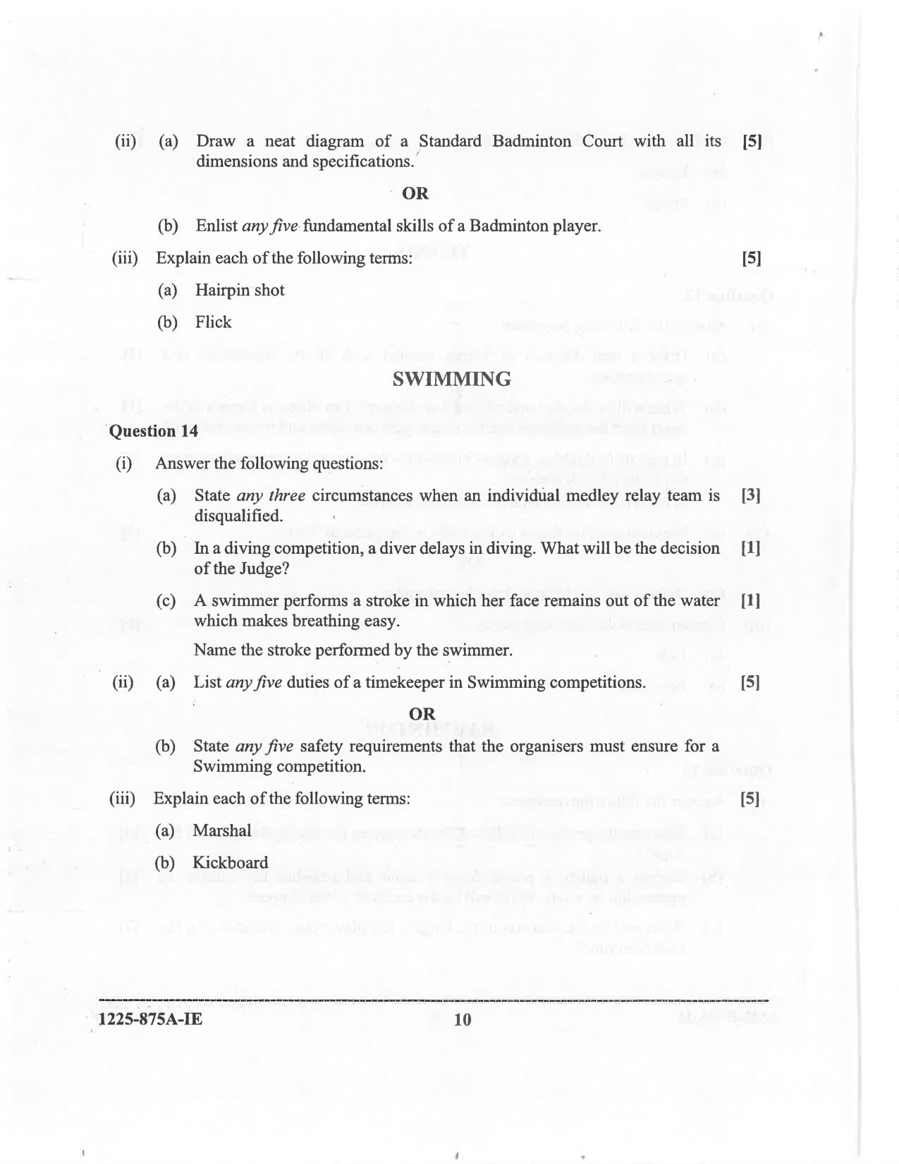 ISC 2025 Physical Education Improvement Examination Question Paper for Class 12 — page 10