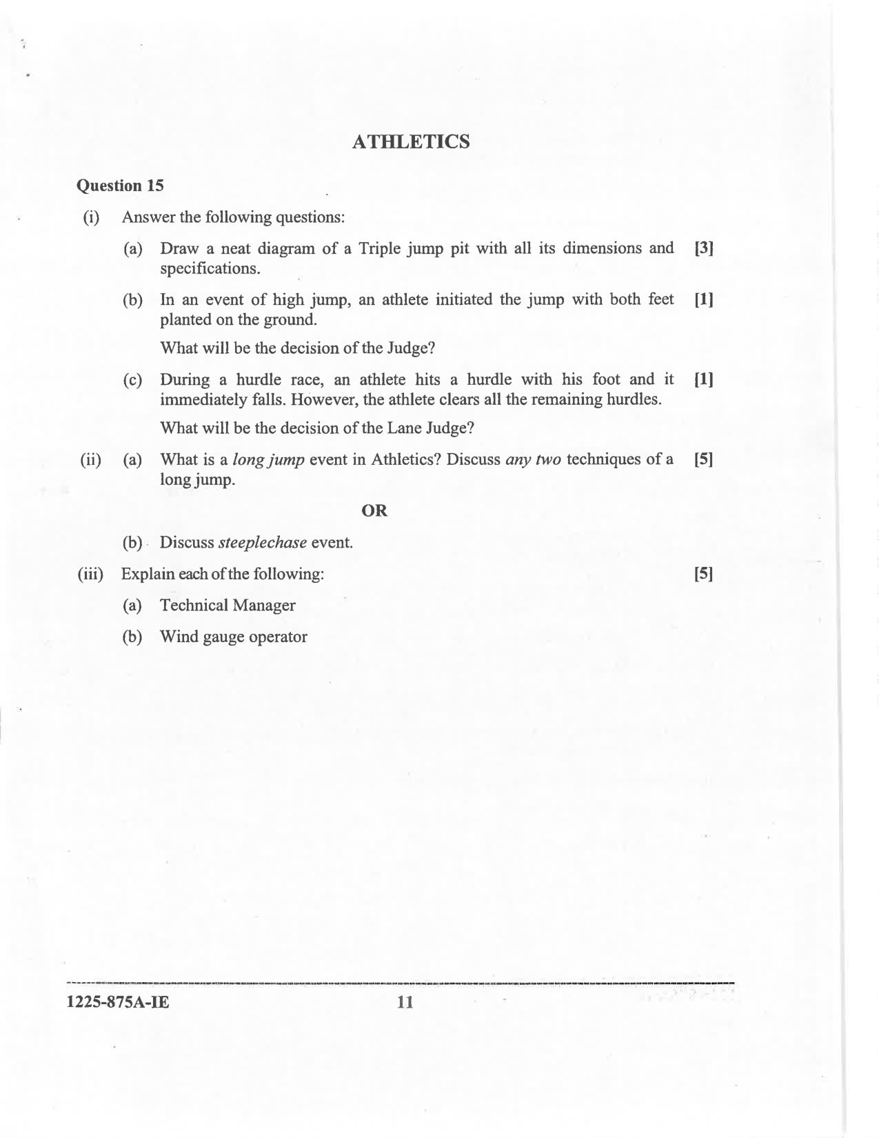 ISC 2025 Physical Education Improvement Examination Question Paper for Class 12 — page 11