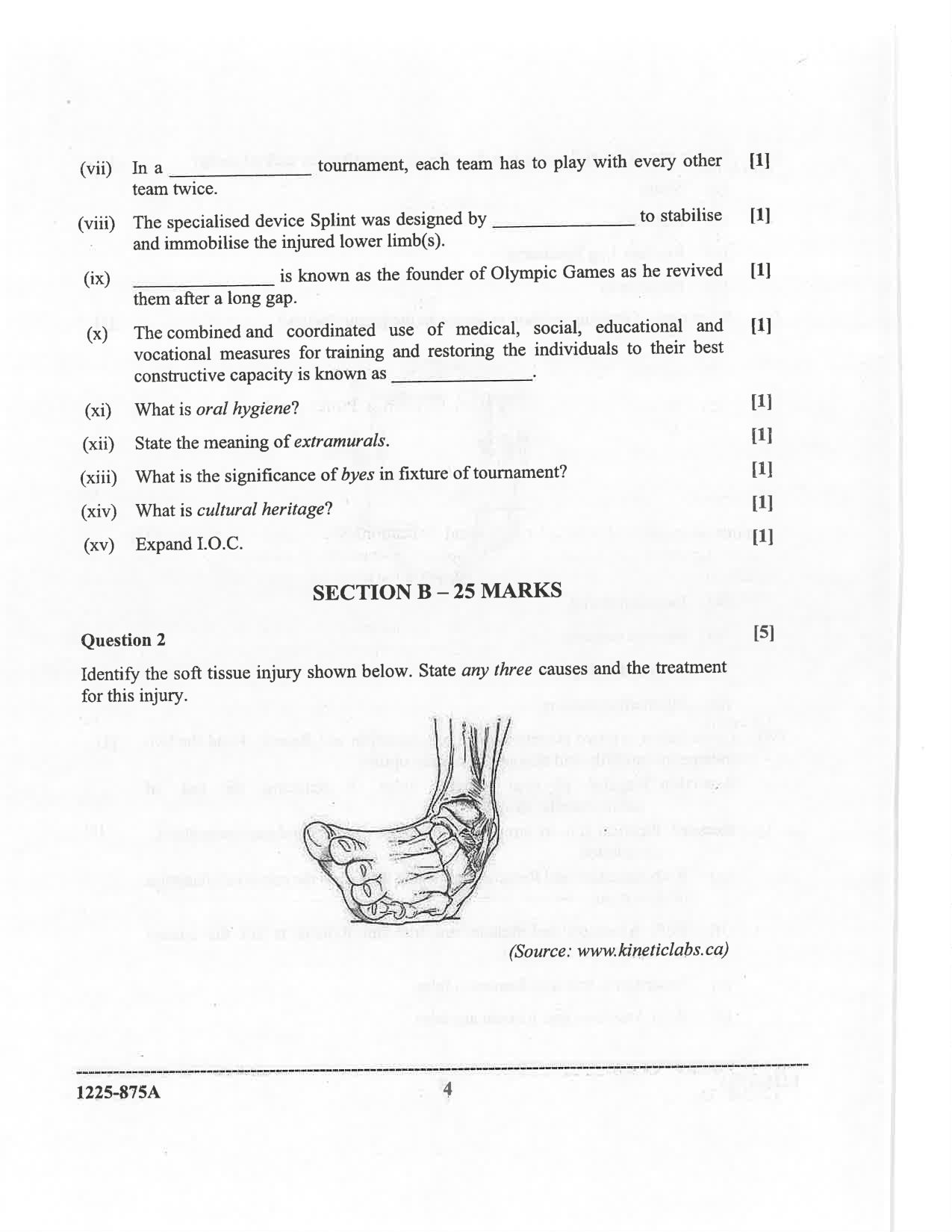 ISC 2025 Physical Education Question Paper for Class 12 — page 4