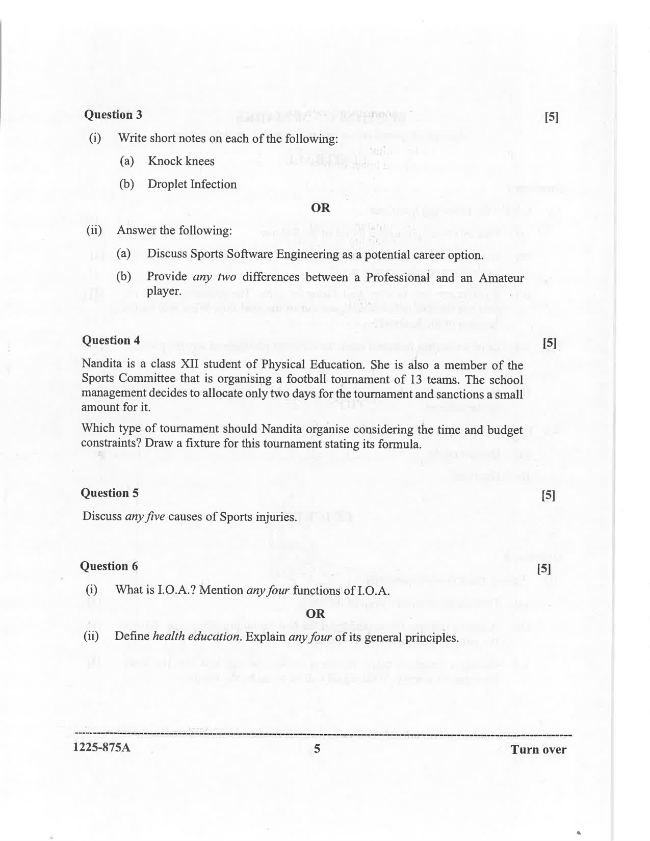 ISC 2025 Physical Education Question Paper for Class 12 — page 5