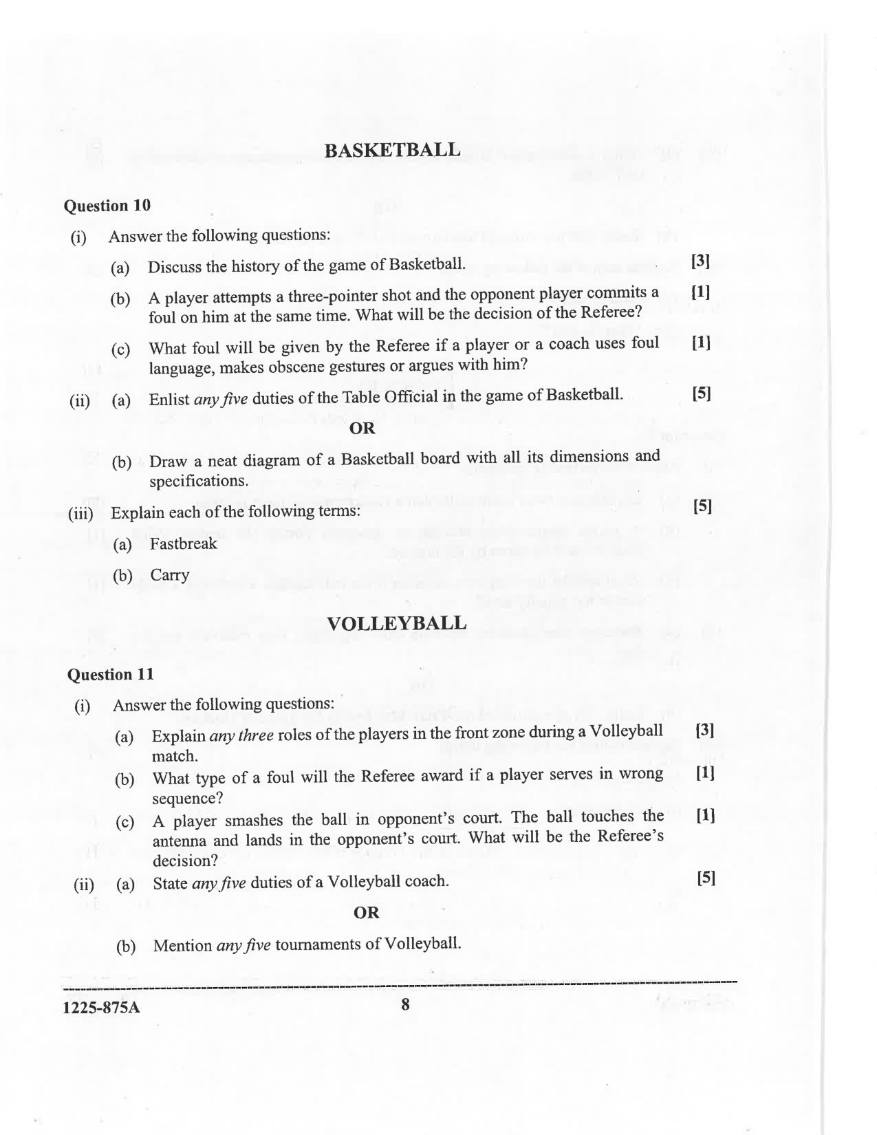 ISC 2025 Physical Education Question Paper for Class 12 — page 8