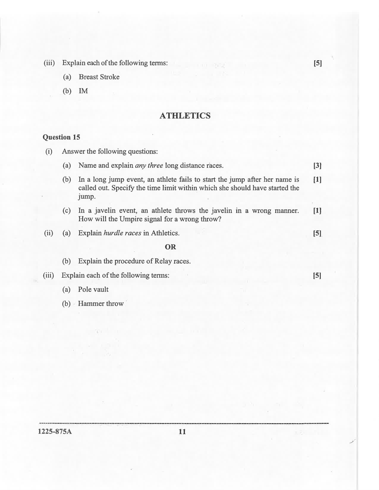 ISC 2025 Physical Education Question Paper for Class 12 — page 11