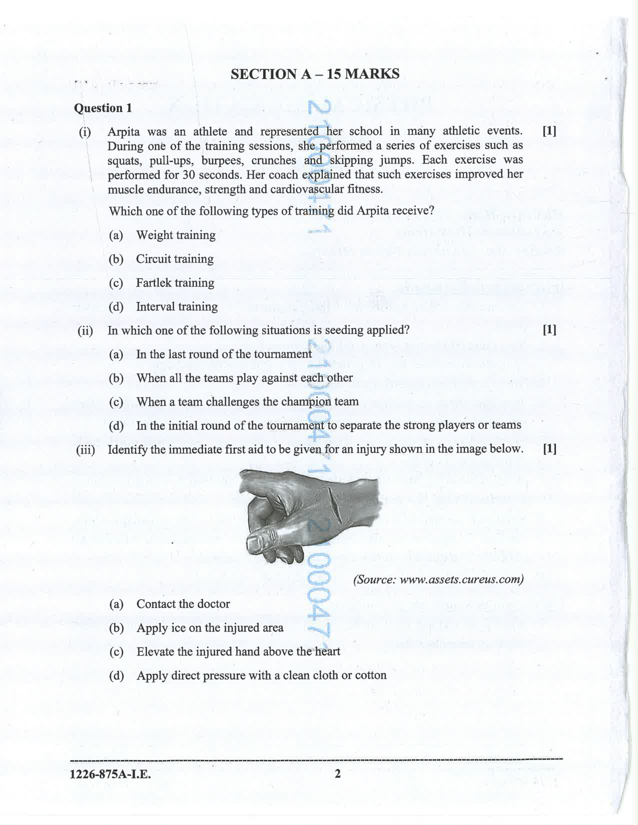 ISC 2026 Physical Education Improvement Examination Question Paper for Class 12 — page 2
