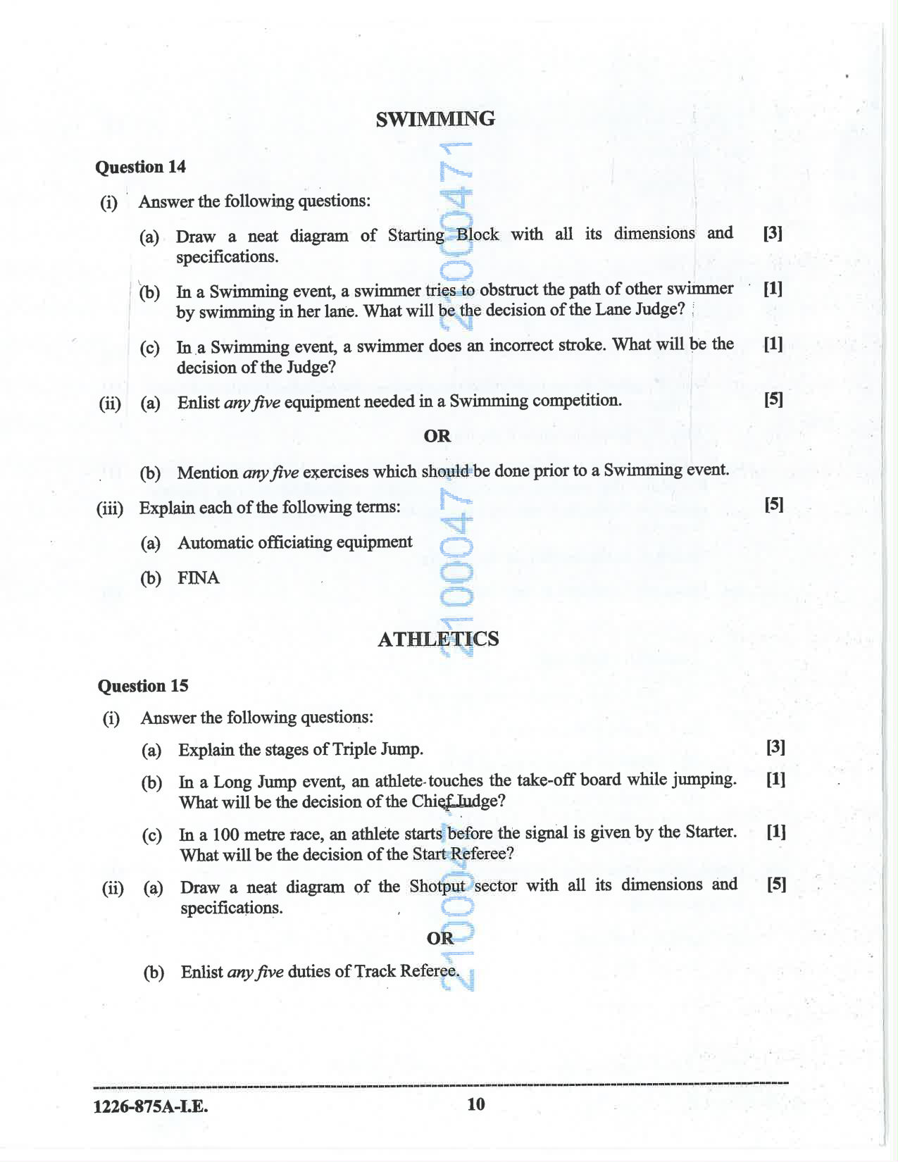 ISC 2026 Physical Education Improvement Examination Question Paper for Class 12 — page 10