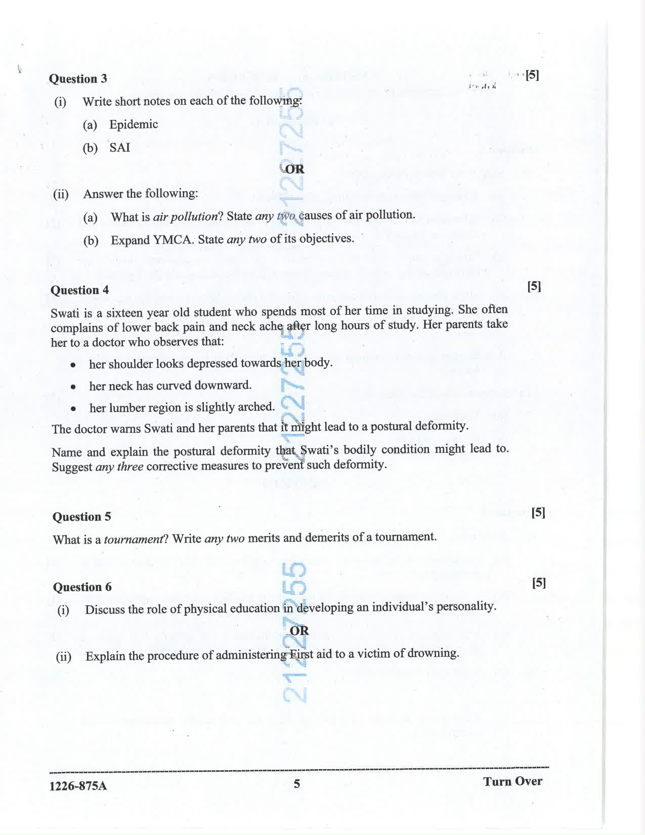 ISC 2026 Physical Education Question Paper for Class 12 — page 5