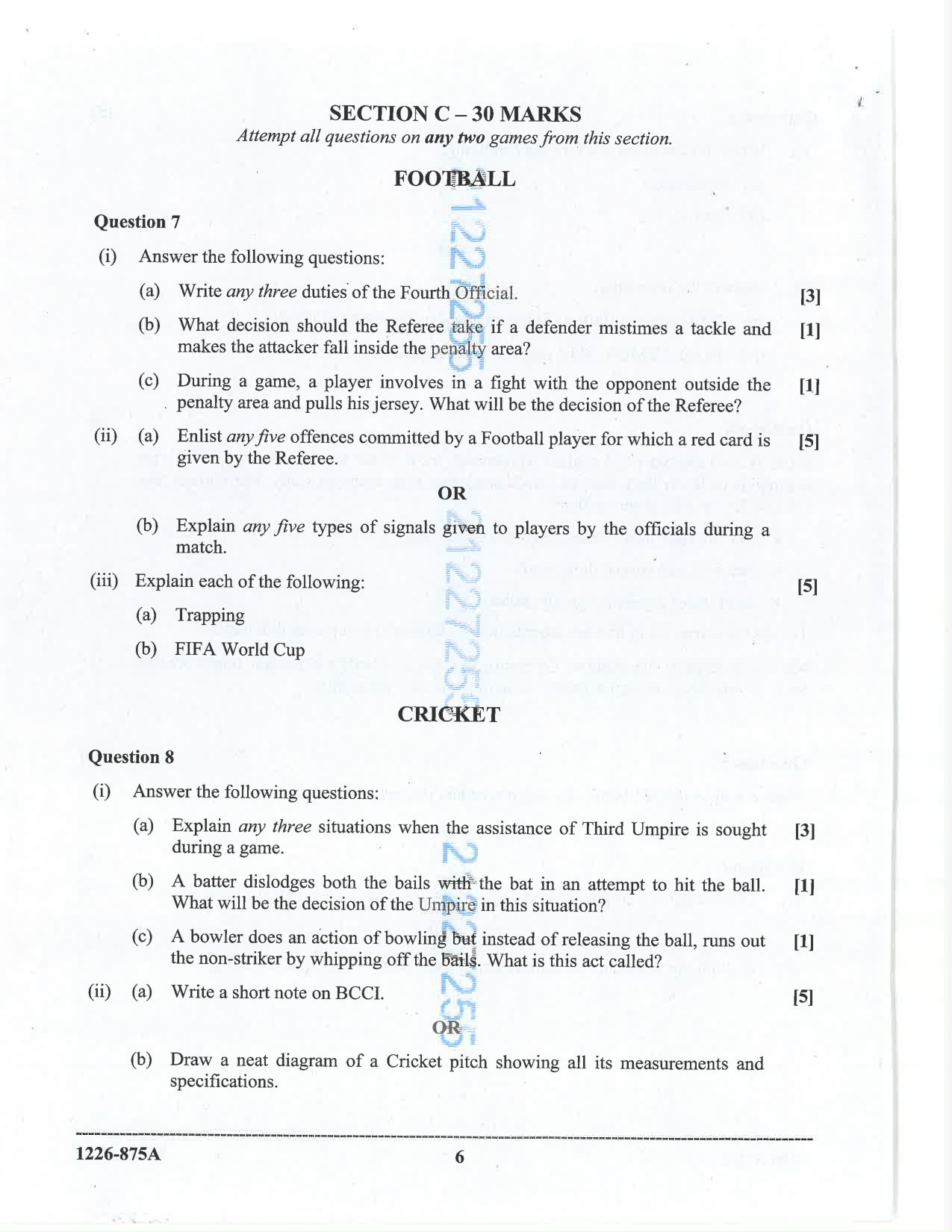 ISC 2026 Physical Education Question Paper for Class 12 — page 6