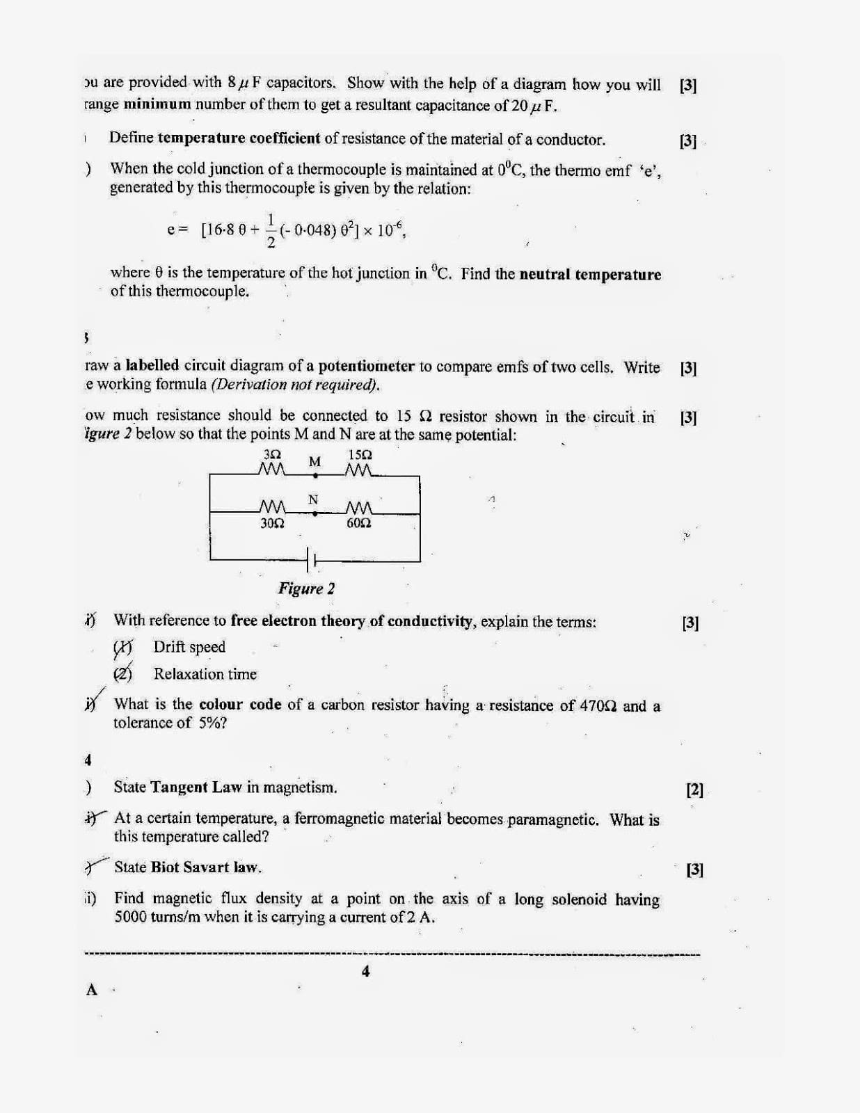 ISC Class 12 Physics 2014 Question Paper