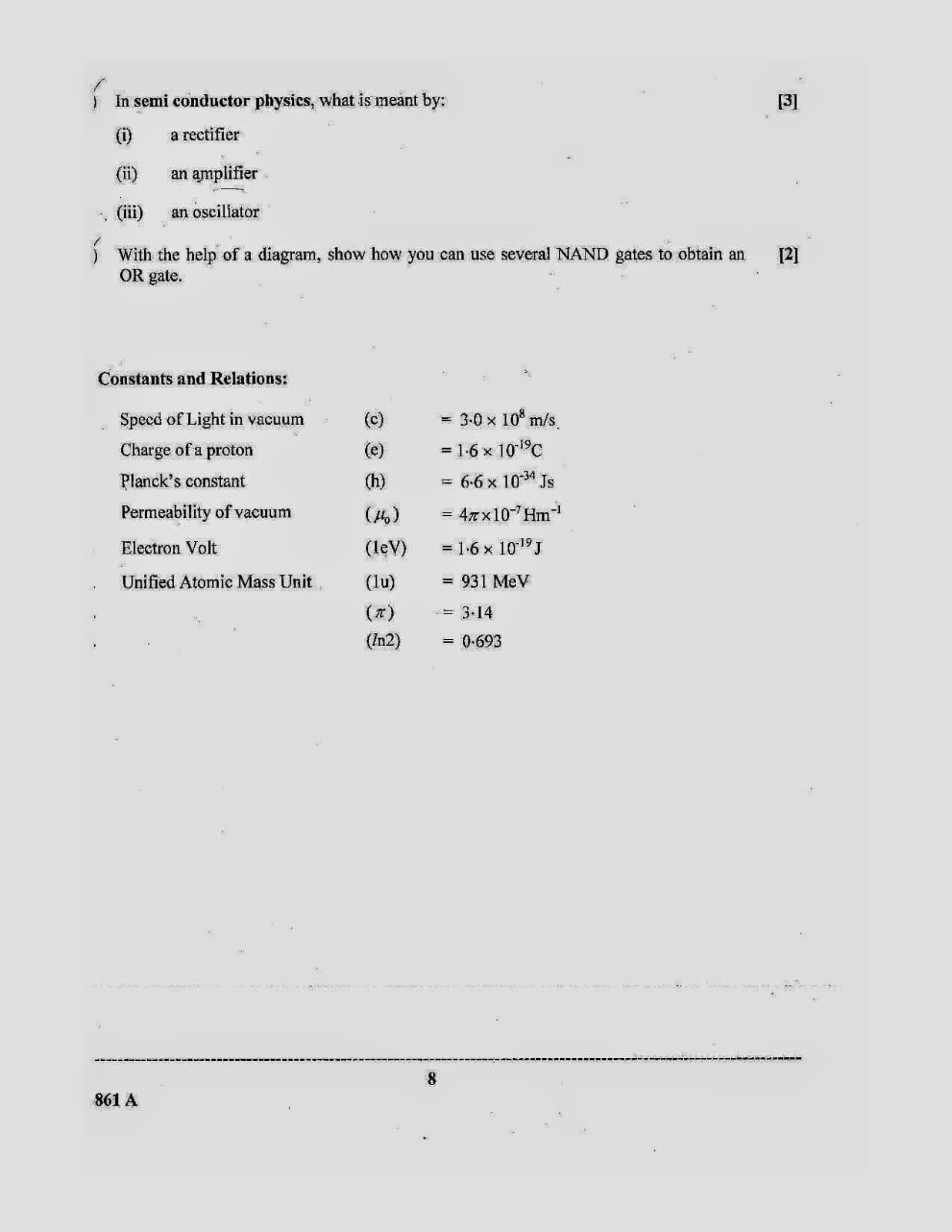 ISC Class 12 Physics 2014 Question Paper