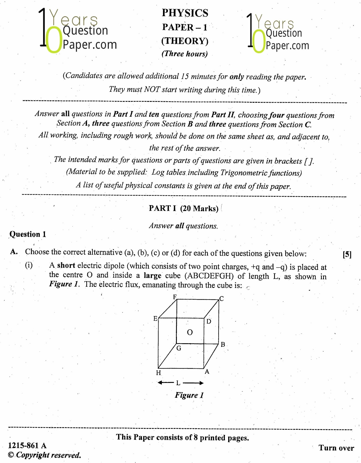 ISC Class 12 Physics 2015 Question Paper