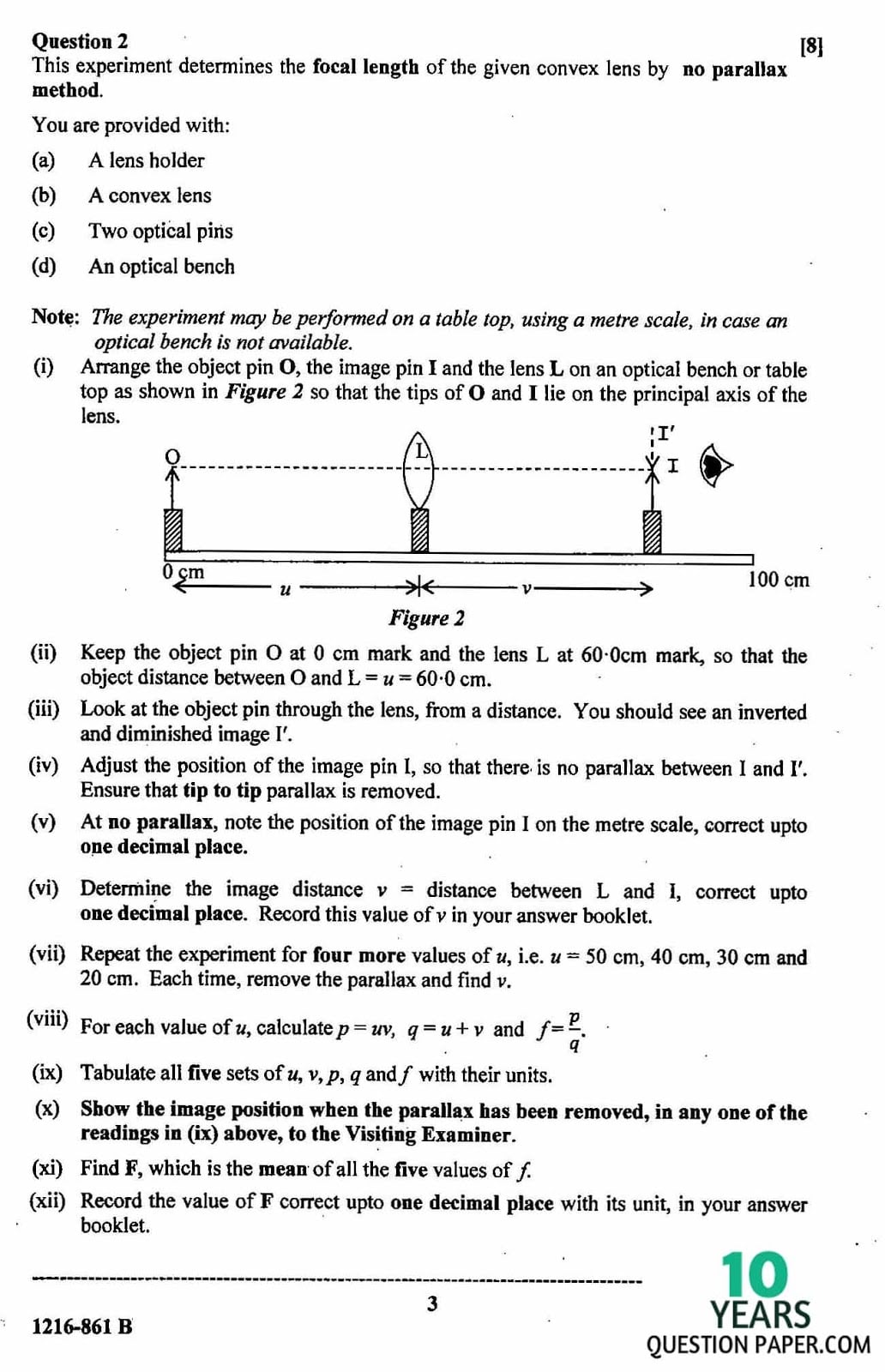 ISC Class 12 Physics 2016 practical Question Paper