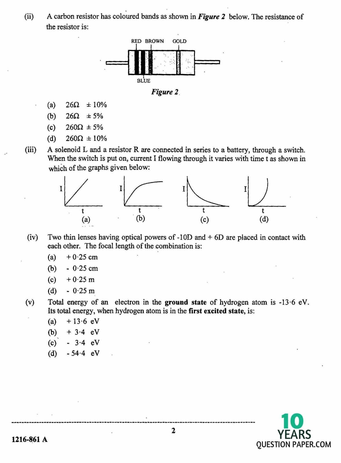 ISC Class 12 Physics 2016 Question Paper