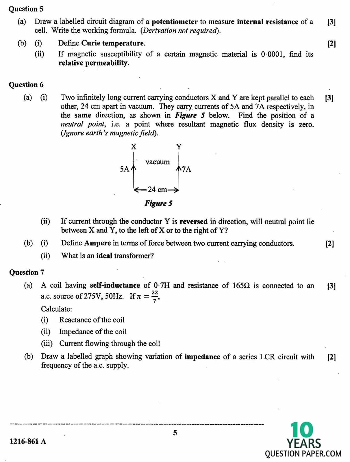 ISC Class 12 Physics 2016 Question Paper