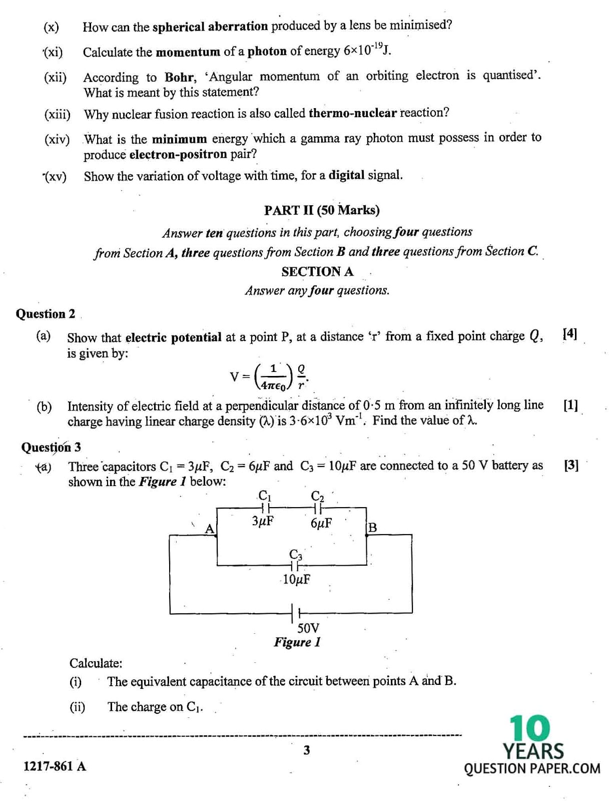 ISC Class 12 Physics 2017 Question Paper