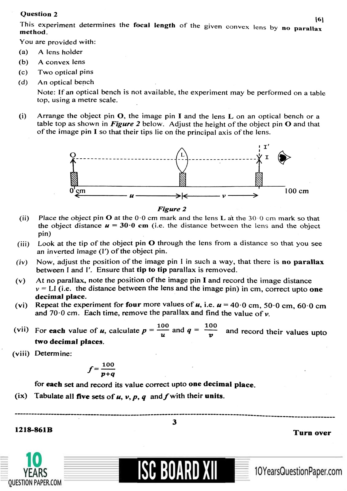 ISC Class 12 Physics 2018 practical Question Paper