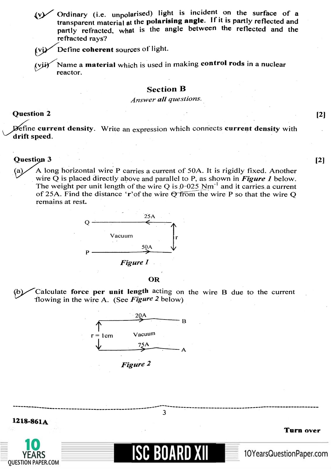 ISC Class 12 Physics 2018 Question Paper