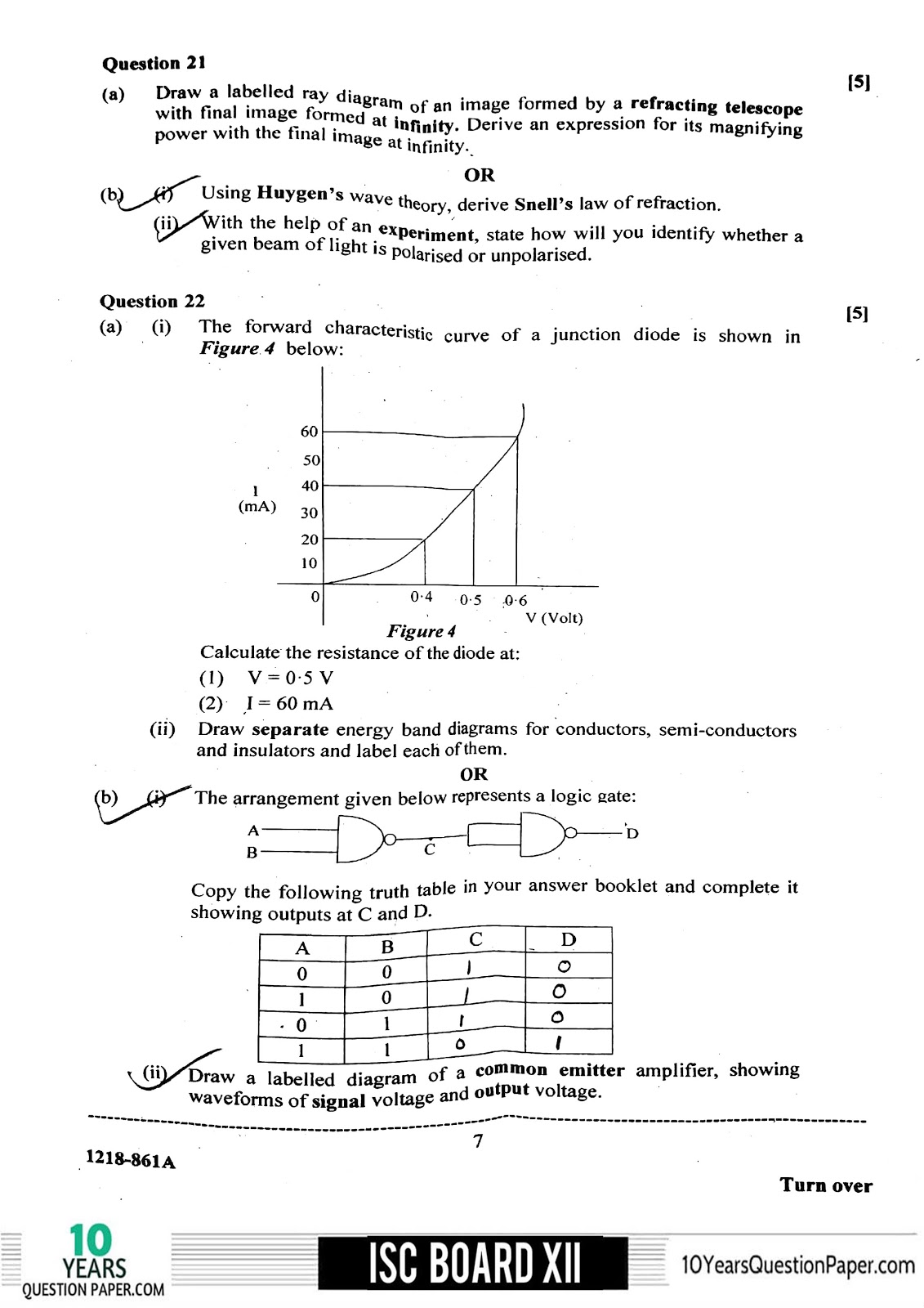 ISC Class 12 Physics 2018 Question Paper