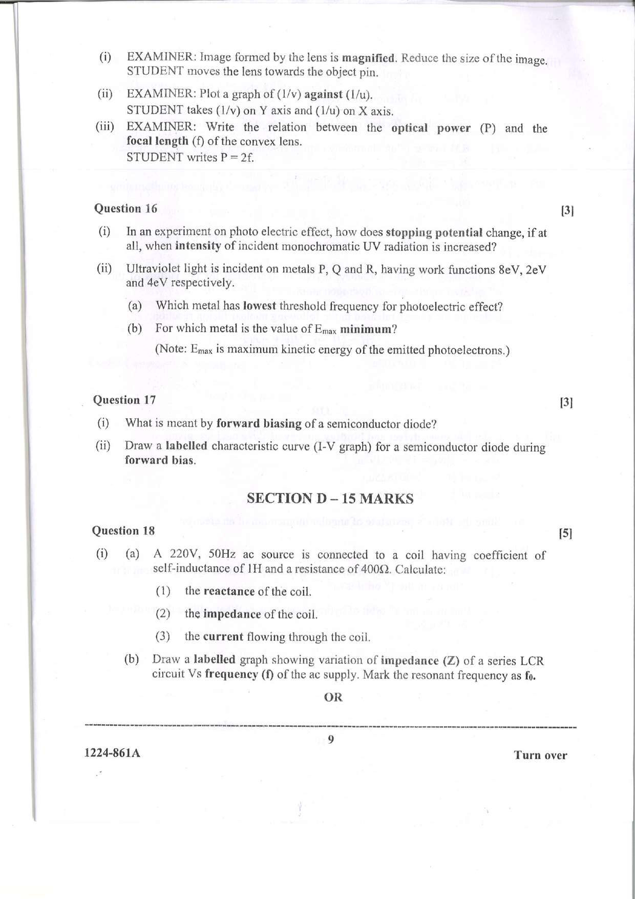 ISC 2024 Physics Question Paper for Class 12 — page 9