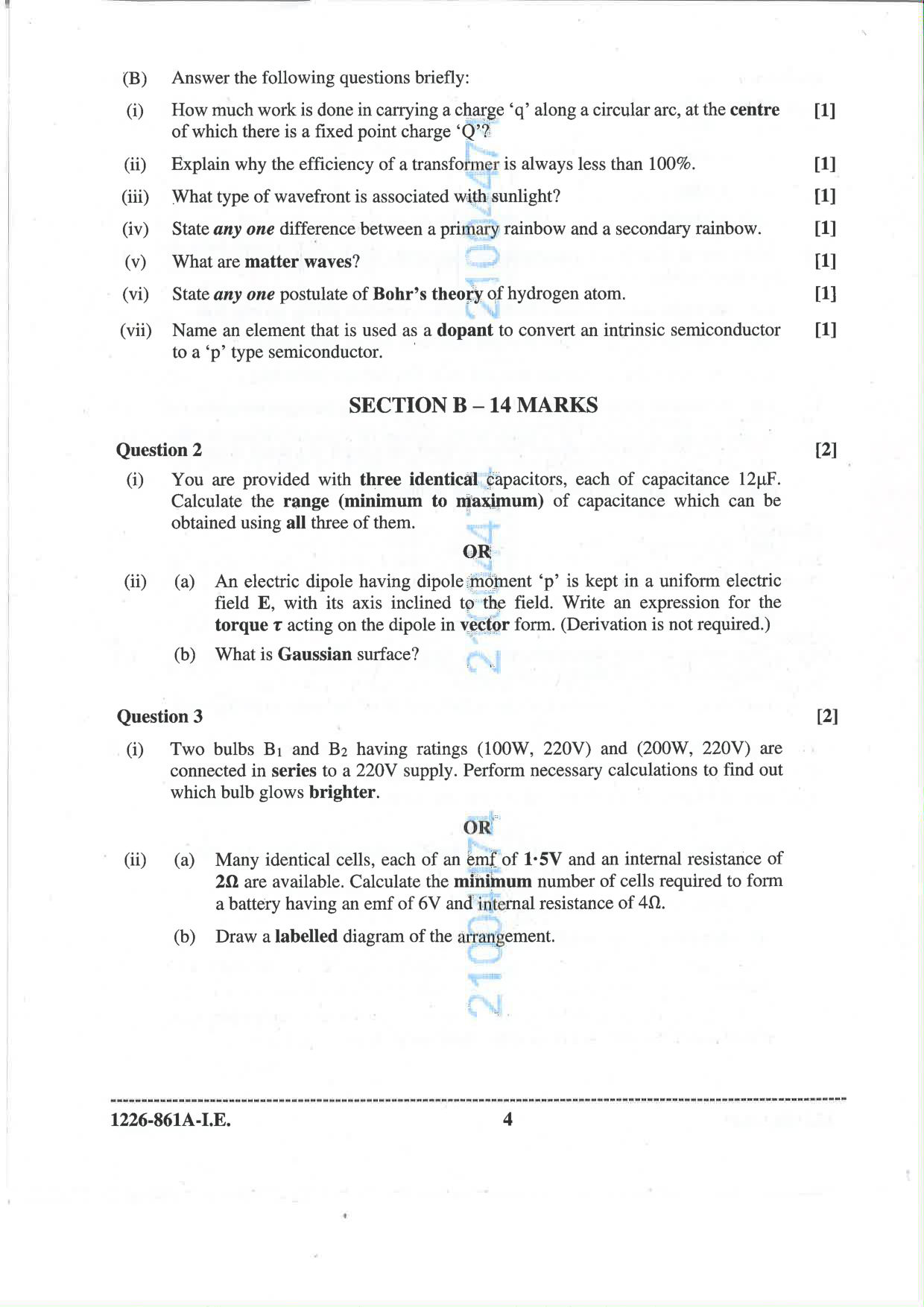 ISC 2026 Physics Improvement Examination Question Paper for Class 12 — page 4