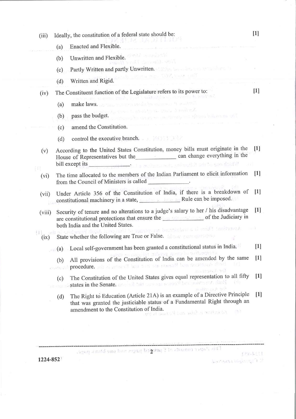 ISC 2024 Political Science Question Paper for Class 12 — page 2