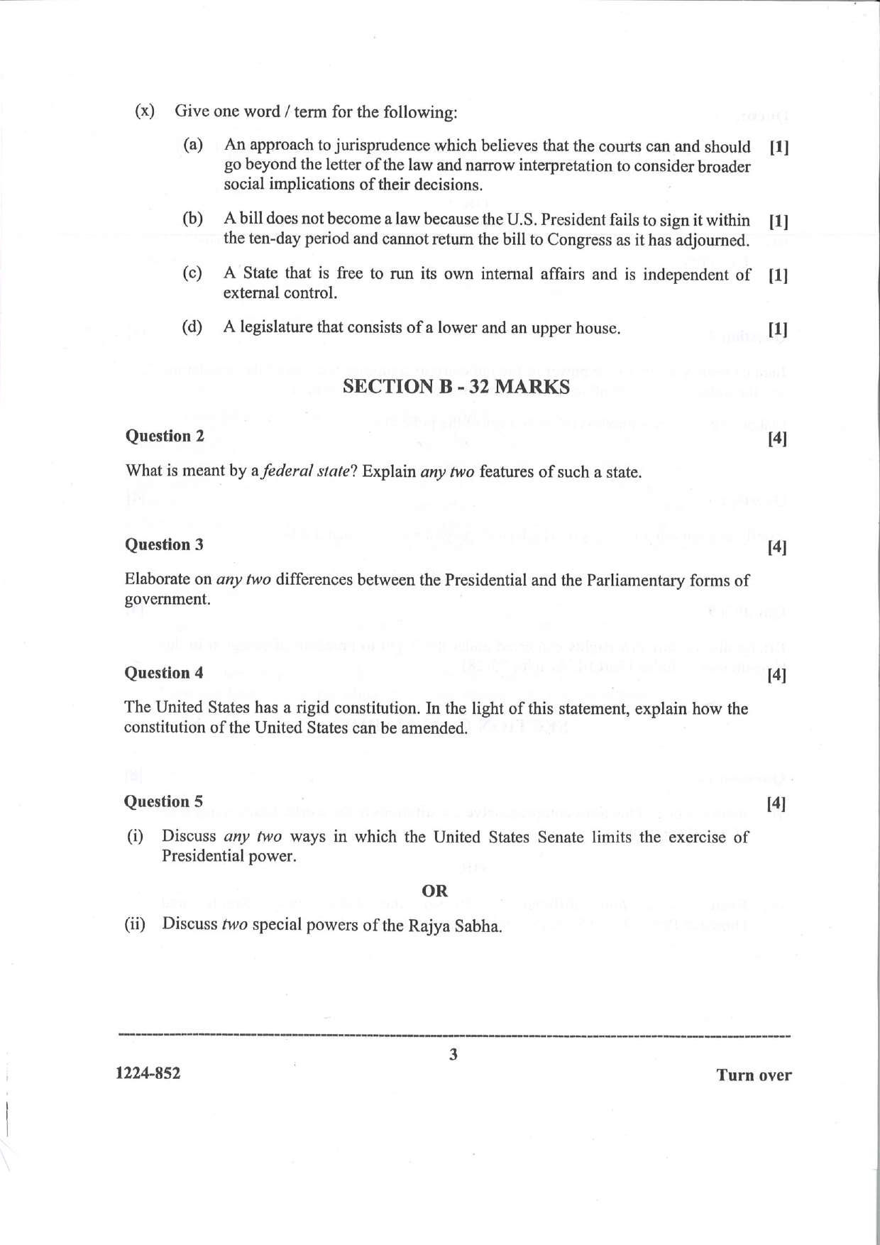 ISC 2024 Political Science Question Paper for Class 12 — page 3