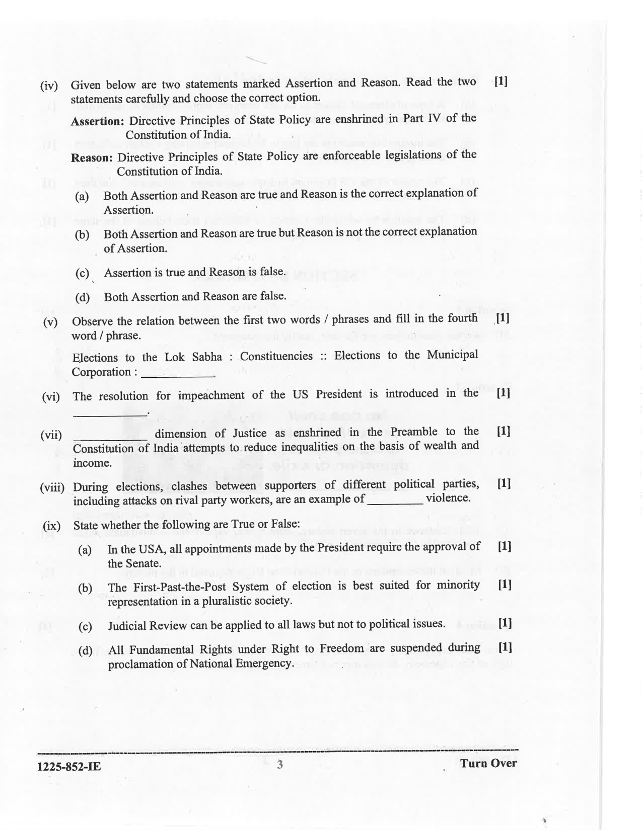 ISC 2025 Political Science Improvement Examination Question Paper for Class 12 — page 3